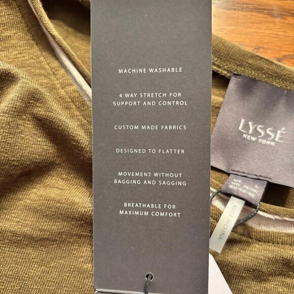Lysse Jungle Khaki Classic Tee Short Sleeve Women's Size L 95% Linen NWT - Picture 4 of 12